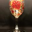 Wine Glass Daisy Golded Berry
